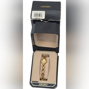 Seiko SXJQ42 Ladies Gold Tone Quartz Dress Watch | Full Set - Box & Sleeve